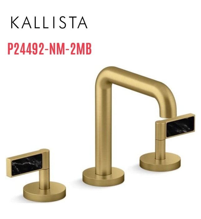 Vòi chậu rửa mặt 3 chân thân cao màu đồng Kallista P24492-NM-2MB