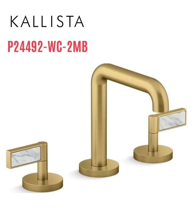 Vòi chậu rửa mặt 3 chân thân cao màu đồng Kallista P24492-WC-2MB