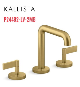 Vòi chậu rửa mặt 3 chân thân cao màu đồng Kallista P24492-LV-2MB