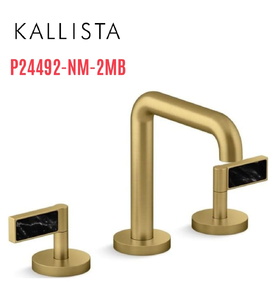 Vòi chậu rửa mặt 3 chân thân cao màu đồng Kallista P24492-NM-2MB