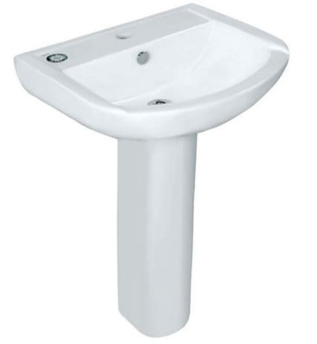 Chậu rửa treo tường chân dài Ấn Độ màu trắng Jaquar ARS-WHT-39801