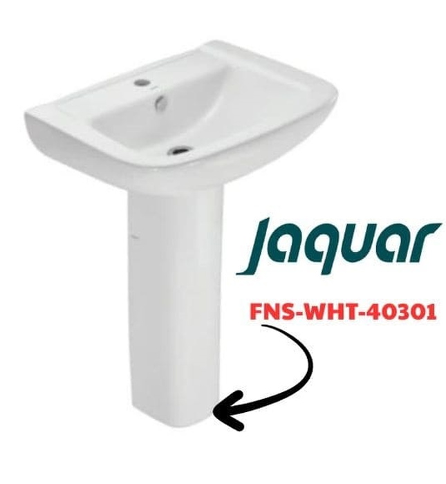 Chân chậu dài Ấn Độ màu trắng Jaquar FNS-WHT-40301