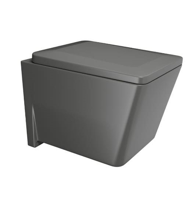 Bồn cầu treo tường không vành màu xám mờ Jaquar KUS-GRM-35953BIUFPM