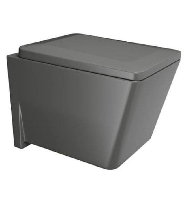 Bồn cầu treo tường không vành màu xám mờ Jaquar KUS-GRM-35953BIUFPM