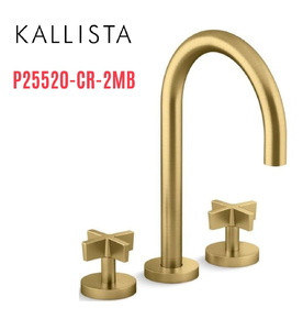 Vòi bồn tắm 3 chân cổ ngỗng màu đồng Kallista P25520-CR-2MB