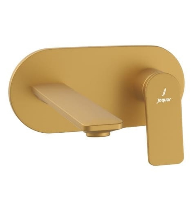 Mặt nạ vòi lavabo nóng lạnh âm tường mạ vàng mờ Jaquar LAG-GMP-91233NK