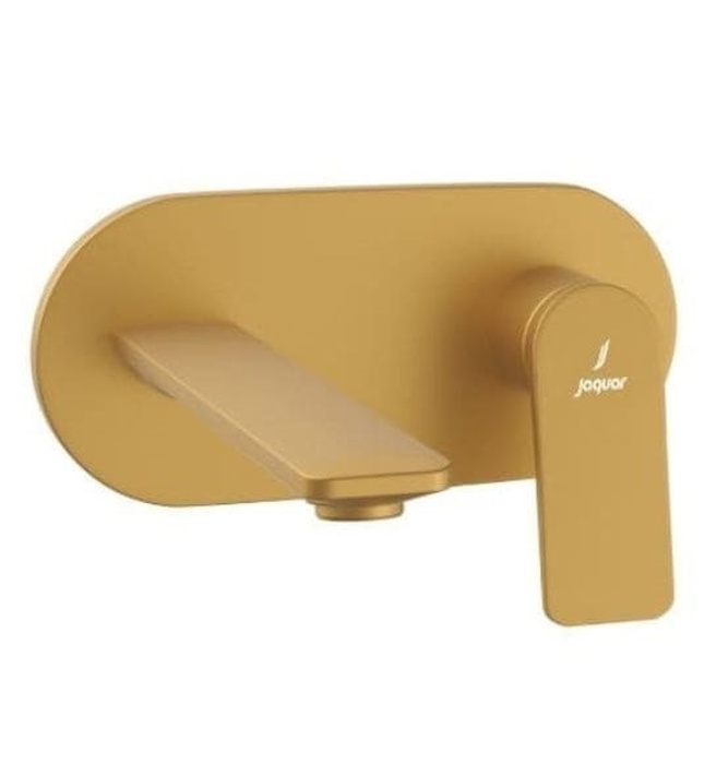 Mặt nạ vòi lavabo nóng lạnh âm tường mạ vàng mờ Jaquar LAG-GMP-91233NK