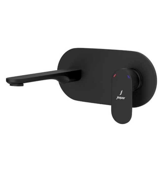 Mặt nạ vòi lavabo nóng lạnh âm tường mạ đen mờ Jaquar OPP-BLM-15233NKPM