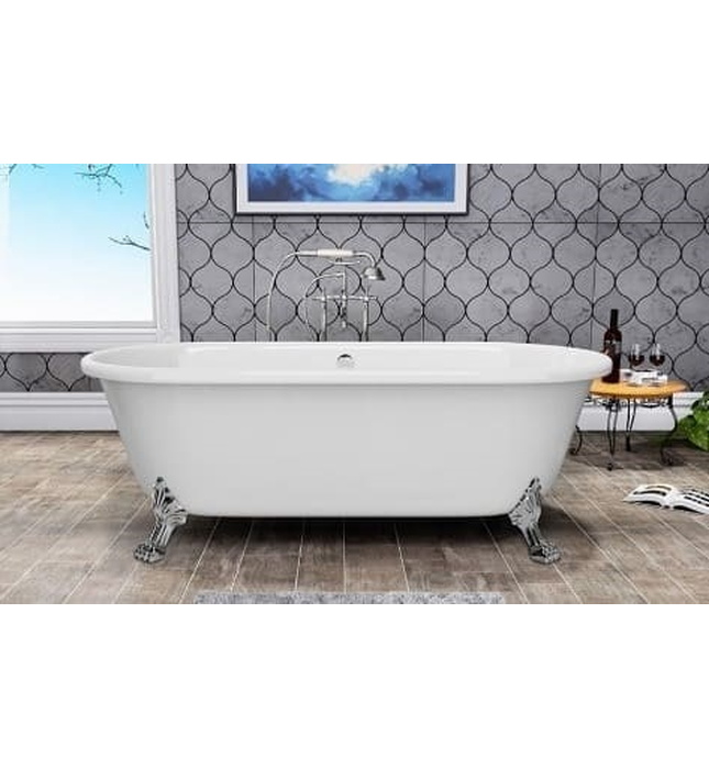 Bồn tắm đặt sàn có chân nút nhấn mạ vàng Jaquar JBT-WHT-FSBTMAD1778GV