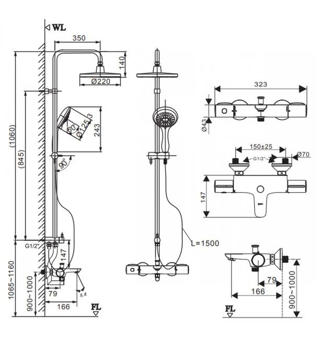 Sen Tắm Cây Nhiệt Độ Inax BFV-3415T-3C