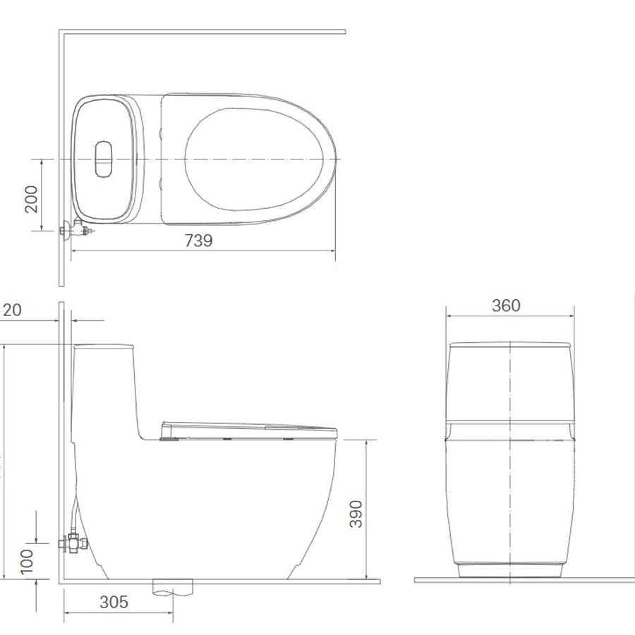 Bàn cầu 1 khối nắp êm xả nhấn Inax AC-1052VN