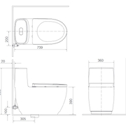 Bàn cầu 1 khối nắp êm xả nhấn Inax AC-1052VN