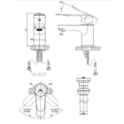 Vòi chậu rửa mặt 1 lỗ thấp nóng lạnh Inax LFV-2012S-R