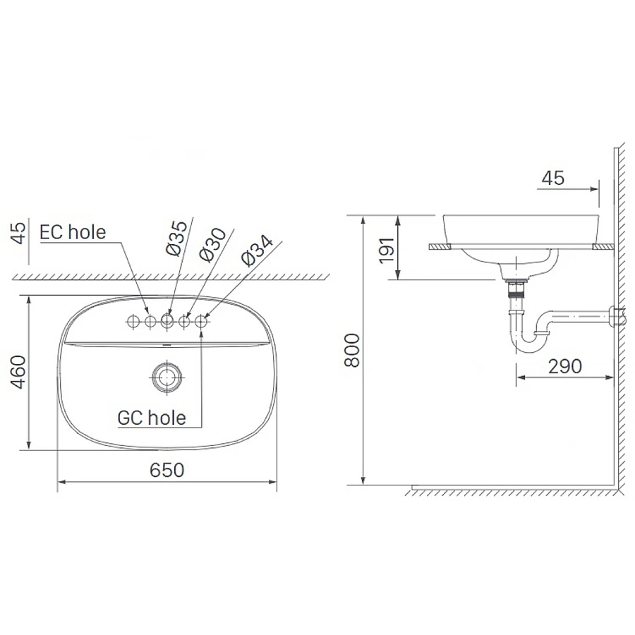 Chậu dương bàn đá 1 lỗ men Aqua Inax AL-652V(FC)