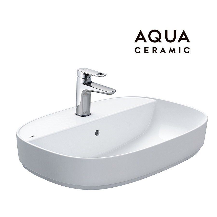 Chậu dương bàn đá 1 lỗ men Aqua Inax AL-652V(FC)