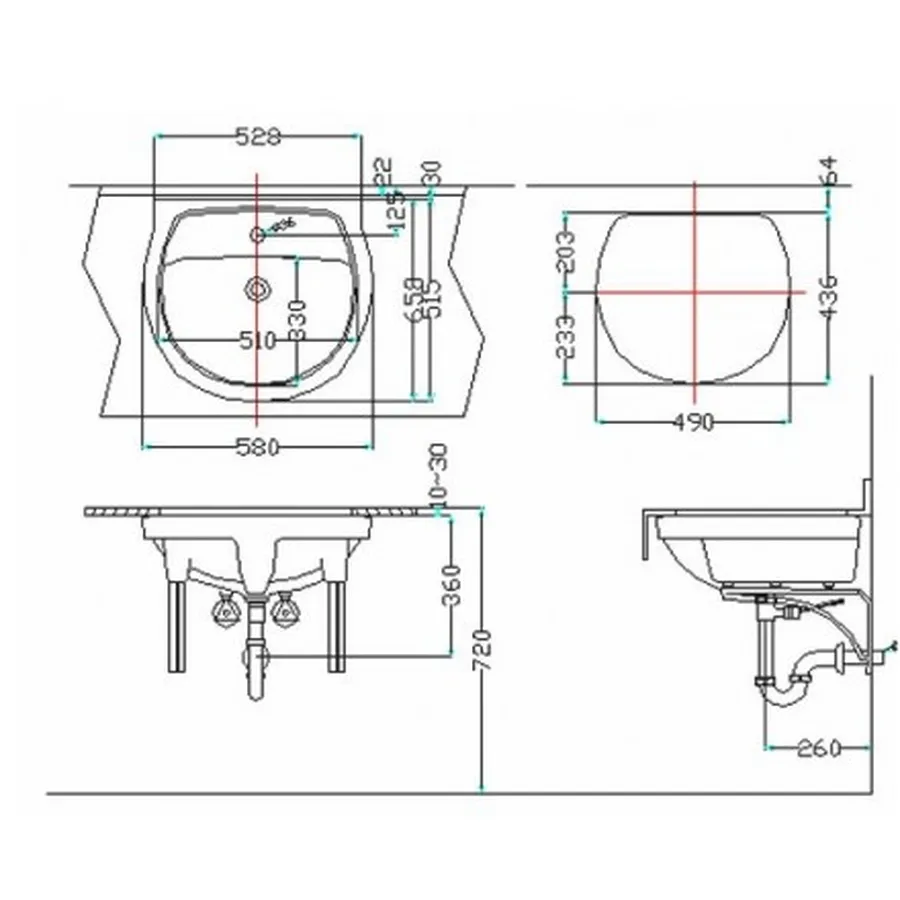 Chậu rửa mặt âm bàn đá 1 lỗ Inax AL-2094VFC/BW1