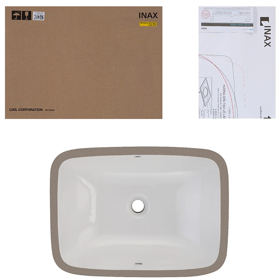 Chậu rửa mặt âm bàn đá chữ nhật Inax AL-2298V