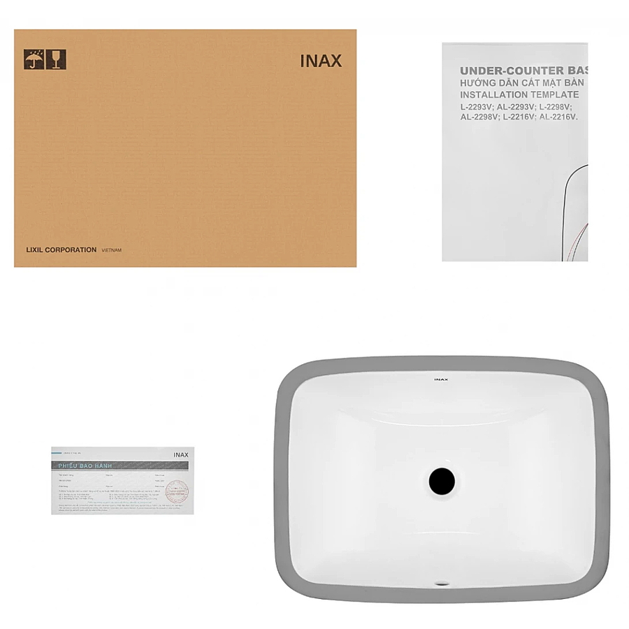 Chậu rửa mặt âm bàn đá Inax L-2298V