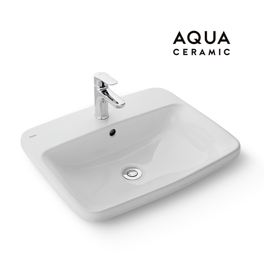 Chậu rửa mặt bàn đá dương vành Inax AL-2398V Aqua Ceramic