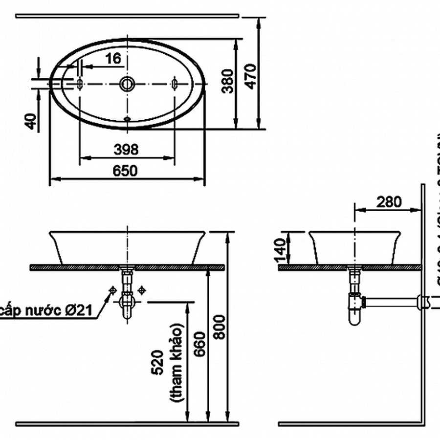 Chậu rửa mặt bàn đá ovan Inax AL-300V