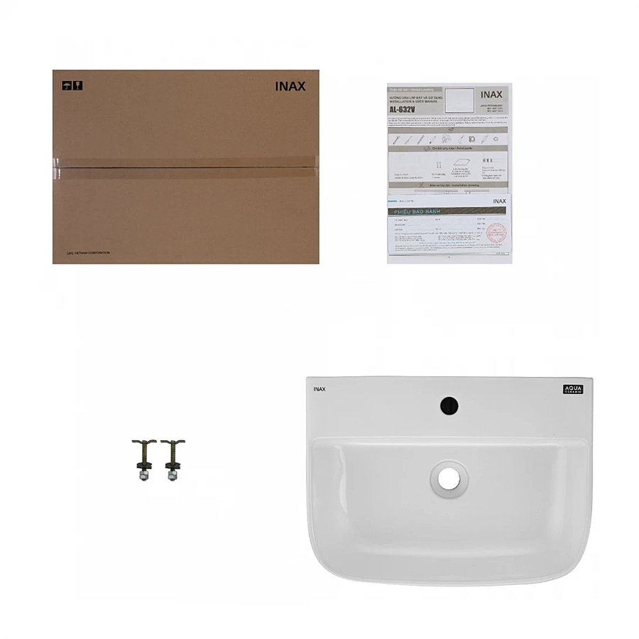 Chậu rửa mặt đặt bàn đá 1 lỗ Inax AL-632V(FC)