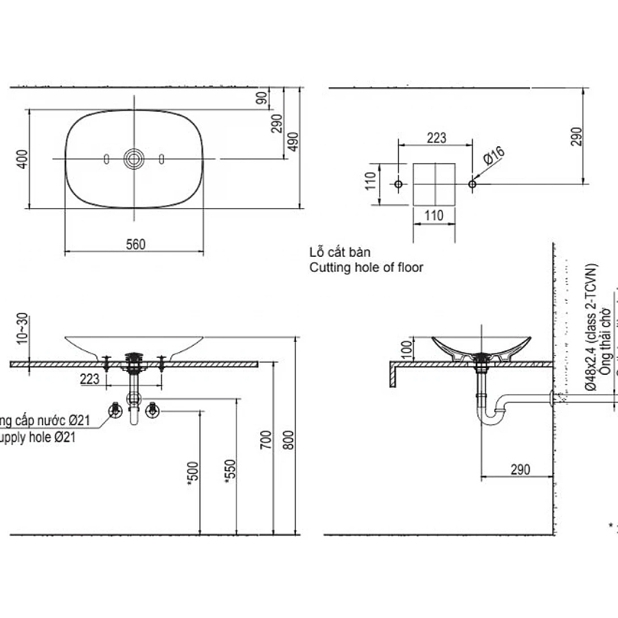 Chậu rửa mặt đặt bàn đá Inax AL-S620V