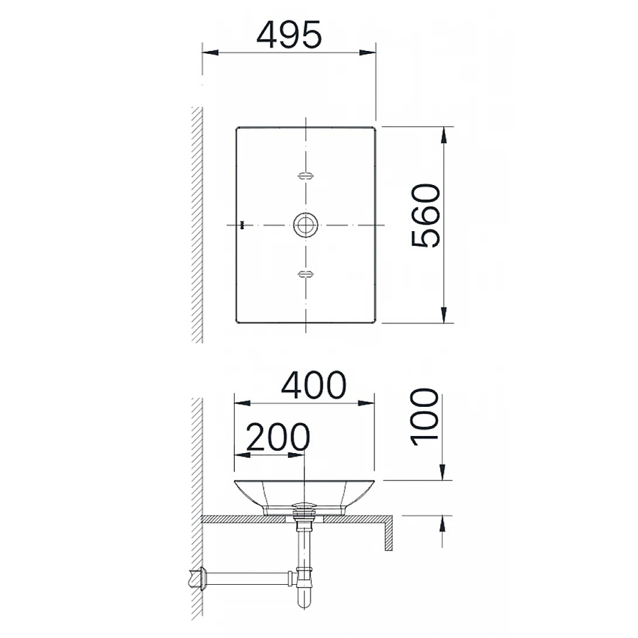 Chậu rửa mặt đặt bàn đá vuông Inax AL-S610V (S600)