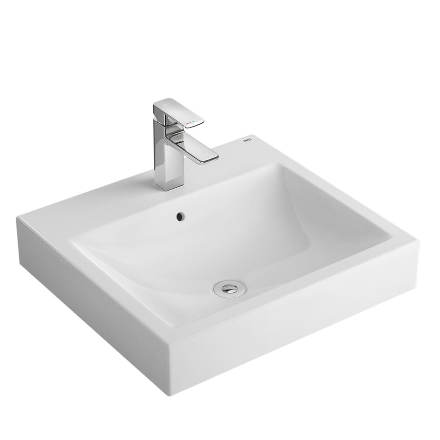Chậu rửa mặt đặt bàn vuông 1 lỗ Inax AL-536VGC/BW1