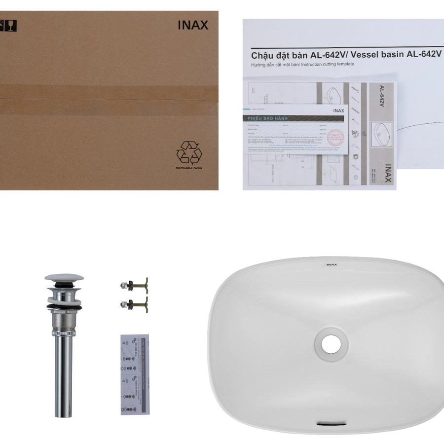 Chậu rửa mặt đăt bàn Inax AL-642V AquaCeramic