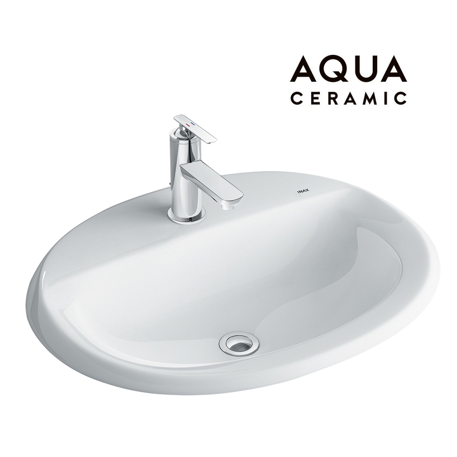 Chậu rửa mặt bàn đá dương vành Inax AL-2395V Aqua Ceramic
