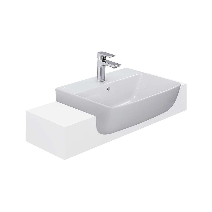 Chậu Rửa Mặt Lavabo Bán Âm 1 lỗ Inax L-345V(FC)