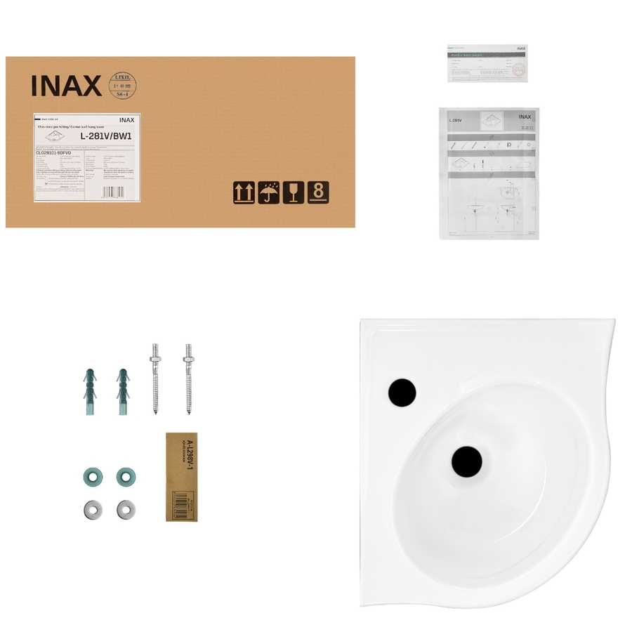 Lavabo chậu rửa mặt góc nhỏ đẹp Inax L-281V