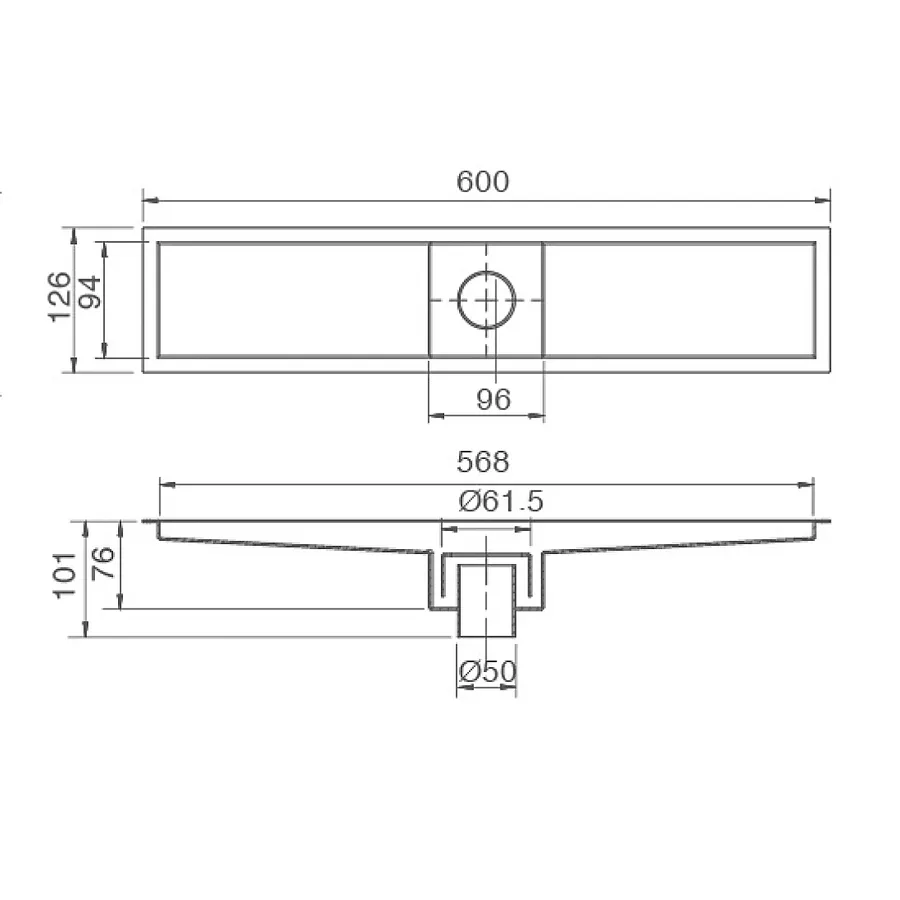 Thoát sàn dài Inax PBFV-600