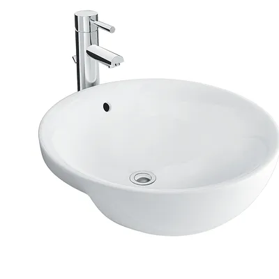 Chậu rửa mặt bán âm bàn đá tròn Inax L-333V/BW1