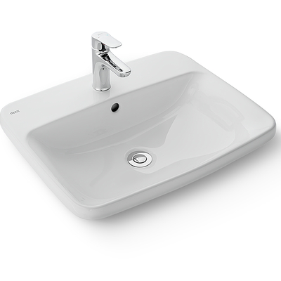 Chậu rửa mặt bàn đá dương vành Inax L-2398V