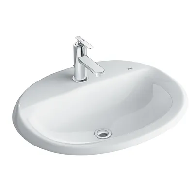 Chậu rửa mặt bàn đá dương vành Inax L-2395VFC/BW1