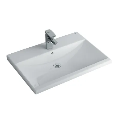 Chậu rửa mặt bàn đá dương vuông 1 lỗ Inax L-2397VFC/BW1