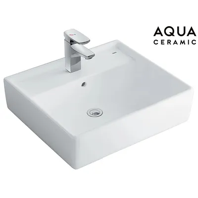 Chậu rửa mặt đặt bàn vuông 1 lỗ Inax AL-293VFC/BW1