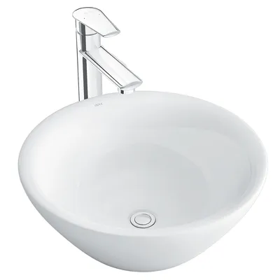 Chậu rửa mặt bàn đá tròn Inax L-445V/BW1