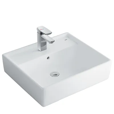 Chậu rửa mặt đặt bàn vuông 3 lỗ Inax L-293VEC/BW1