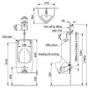 Bồn tiểu nam treo tường Inax AU-411V