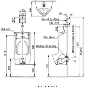 Bồn tiểu nam treo tường Inax U-411V