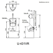 Bồn tiểu nam treo tường Inax U-431VR