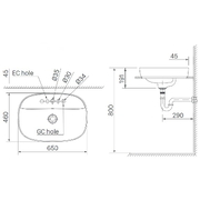 Chậu dương bàn đá 1 lỗ men Aqua Inax AL-652V(FC)
