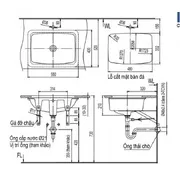 Chậu rửa mặt âm bàn đá Inax L-2298V/BW1