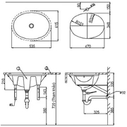 Chậu rửa mặt âm bàn đá ovan vừa Inax AL-2293V