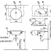 Chậu rửa mặt bán âm tròn Inax AL-333V