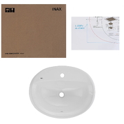 Chậu rửa mặt bàn đá dương vành Inax L-2395V