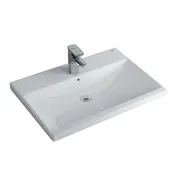 Chậu rửa mặt bàn đá dương vuông 1 lỗ Inax L-2397VFC