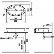 Chậu rửa mặt bàn đá ovan Inax AL-300V